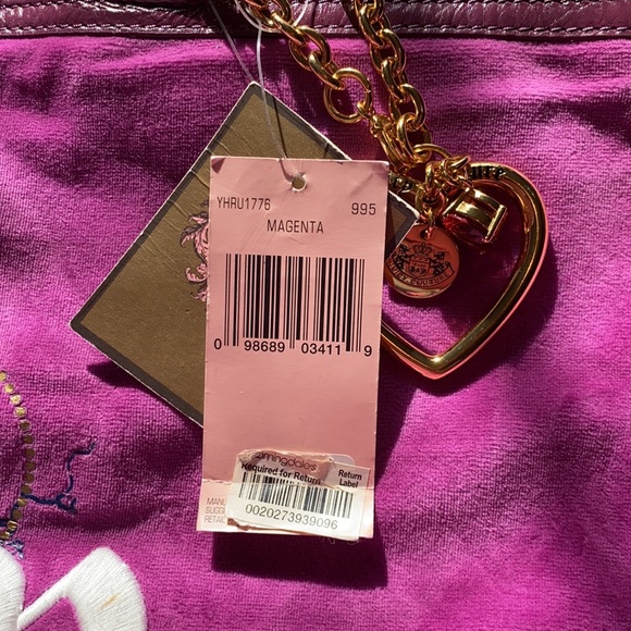 Vintage juicy couture tote bag handbag lap top bag large New with defects purple - Picture 4 of 9